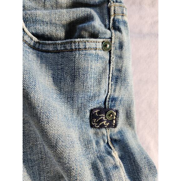 Billabong Y2K Low Rise Jeans Bootcut Denim Sz 7 Contrast Stitching Raw Hemh - Picture 8 of 15